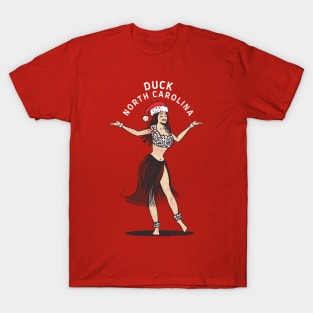 Duck, NC Christmas Vacationing Holiday Hula Girl T-Shirt